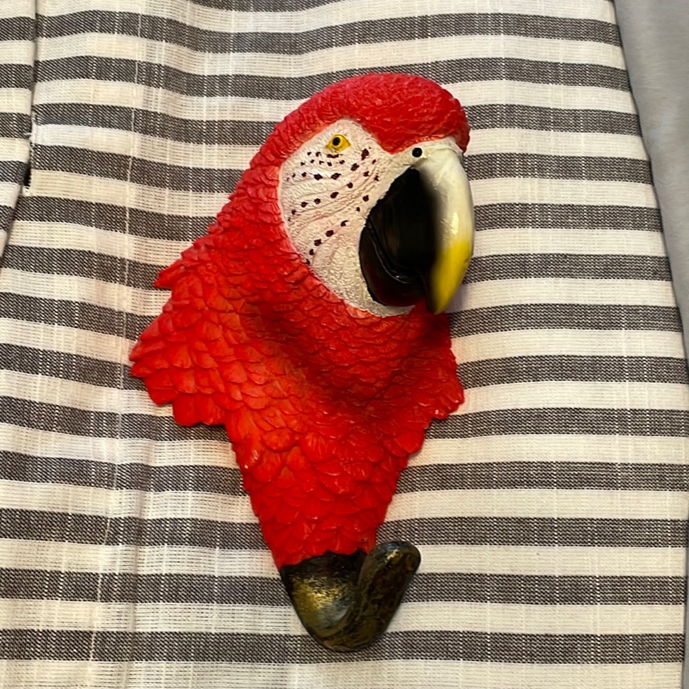 Red Parrot wall hanger with hook